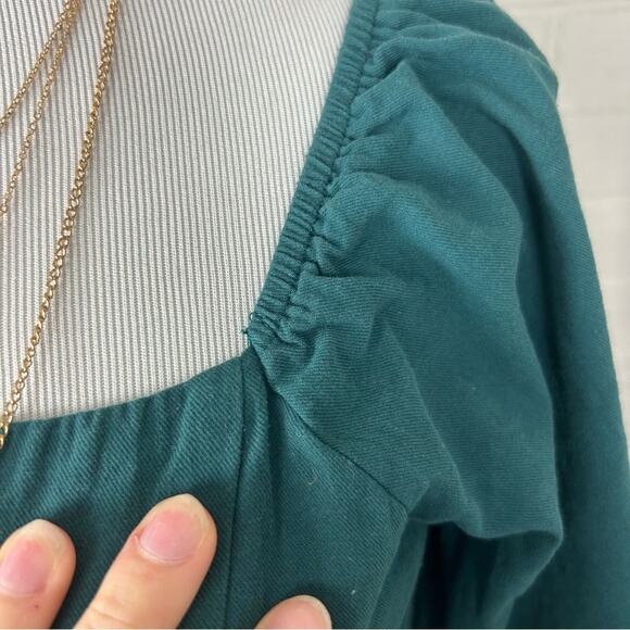 Amazon Green Teal Open Back Side Cut Outs Casual Summer Dress Size M - Picture 8 of 12